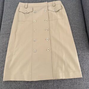 Ellen Tracy Beige Button-Front Women's Skirt